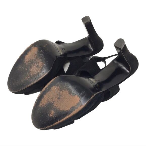 Rangoni  Black Suede High-Heel Strap Sandals Cutout 7.5W - Picture 6 of 7